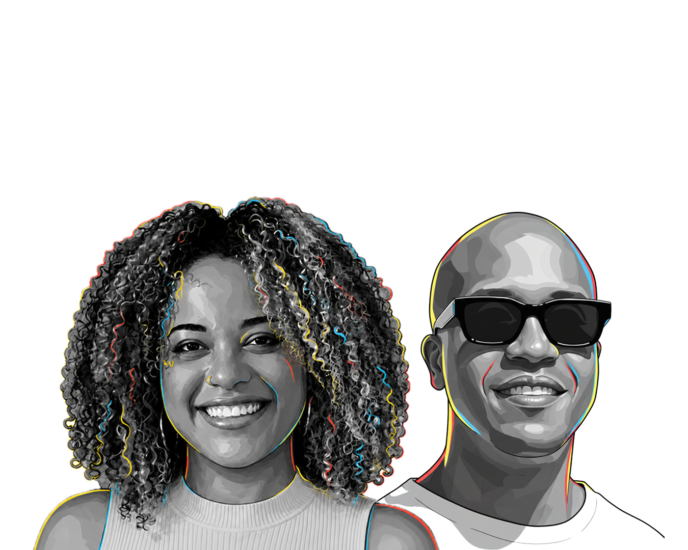 Ilustração dos fundadores da Azacriativa